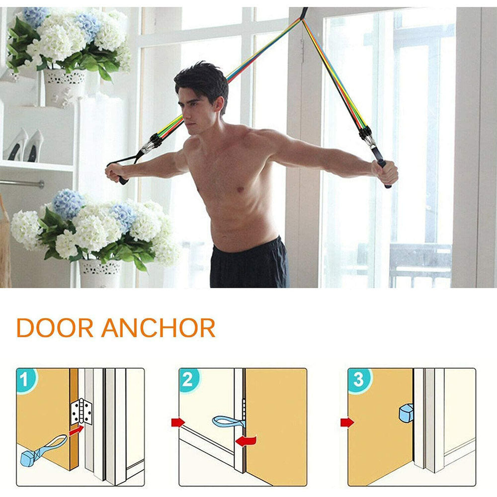🔥 Rally Resistance Bands Set (11 PCS) – Build Strength & Flexibility with Pro-Grade Latex Tubes