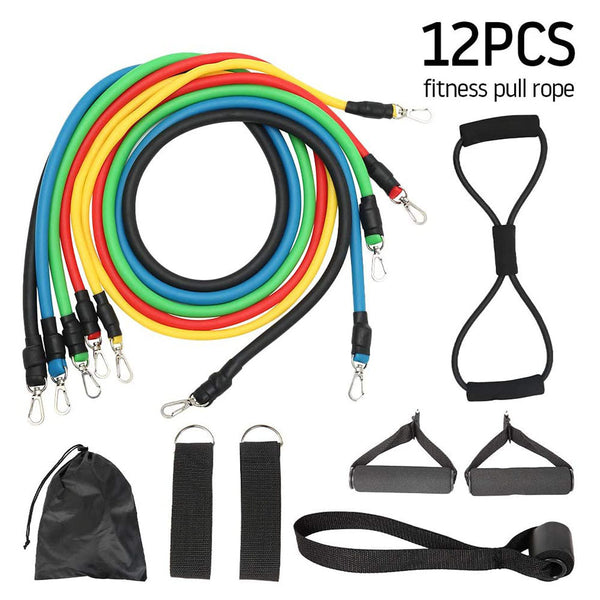 🔥 Rally Resistance Bands Set (11 PCS) – Build Strength & Flexibility with Pro-Grade Latex Tubes