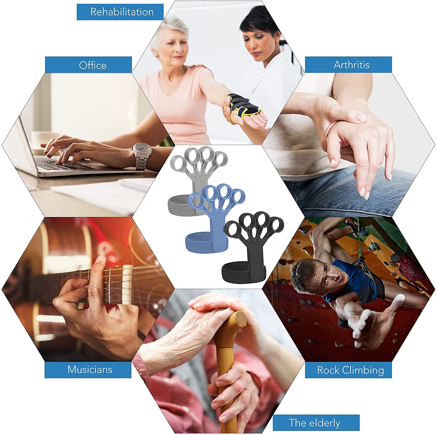 Relieve Pain & Build Strength – The Ultimate Silicone Hand Grip Trainer!”